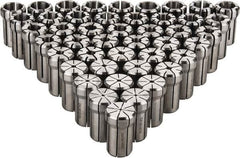 Parlec - 45 Piece, 1/16" to 3/4" Capacity, Double Angle Collet Set - Series DA180 - Exact Tooling