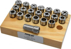 Parlec - 21 Piece, 1/16" to 3/8" Capacity, Double Angle Collet Set - Series DA200 - Exact Tooling