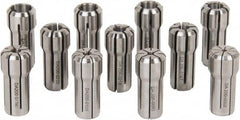 Parlec - 11 Piece, 1/16" to 3/8" Capacity, Double Angle Collet Set - Series DA200 - Exact Tooling
