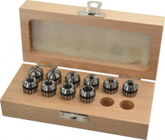 Parlec - 10 Piece, 0.5mm to 10mm Capacity, ER Collet Set - Increments of 1mm, Series ER16 - Exact Tooling