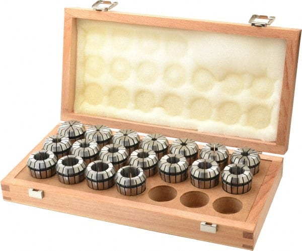 Parlec - 18 Piece, 2mm to 20mm Capacity, ER Collet Set - Increments of 1mm, Series ER32 - Exact Tooling