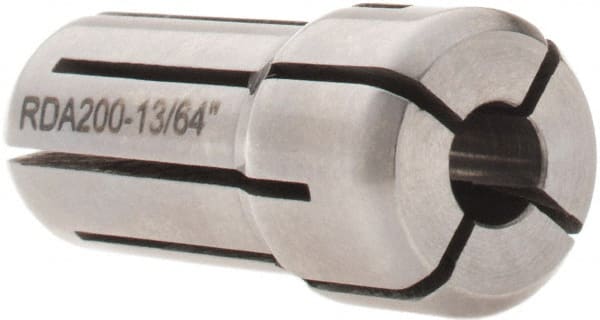 Parlec - 13/64 Inch, Series DA200 Double Angle Coolant Collet - 1-3/16 Inch Overall Length, 0.539 Inch Overall Diameter, 0.0004 Inch TIR 600 PSI - Exact Tooling