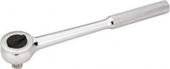 Stanley - 1/2" Drive Round Head Ratchet - Chrome Finish, 10" OAL - Exact Tooling