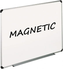 UNIVERSAL - 48" High x 72" Wide Enameled Steel Magnetic Marker Board - Aluminum/Plastic Frame, Includes Accessory Tray/Rail & Mounting Kit - Exact Tooling