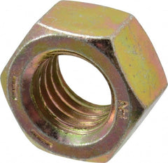 Value Collection - 1/2-13 UNC Steel Right Hand Hex Nut - 3/4" Across Flats, 7/16" High, Zinc Yellow Dichromate Finish - Exact Tooling