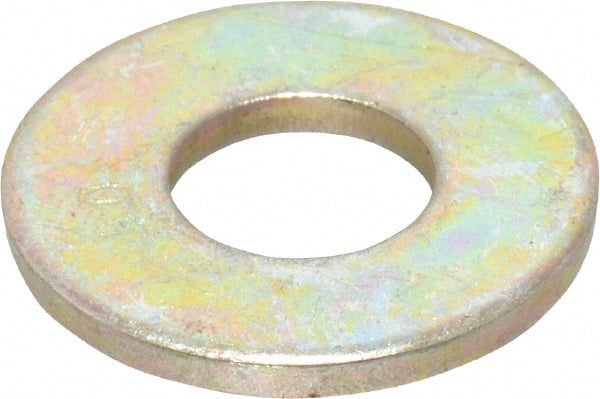 Value Collection - 5/16" Screw, Grade SAE 1035-1050 Alloy Steel USS Flat Washer - 0.37" ID x 0.905" OD, 0.104" Thick, Zinc Yellow Dichromate Finish - Exact Tooling