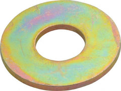 Value Collection - 7/16" Screw, Grade SAE 1035-1050 Alloy Steel USS Flat Washer - 0.495" ID x 1.28" OD, 0.104" Thick, Zinc Yellow Dichromate Finish - Exact Tooling