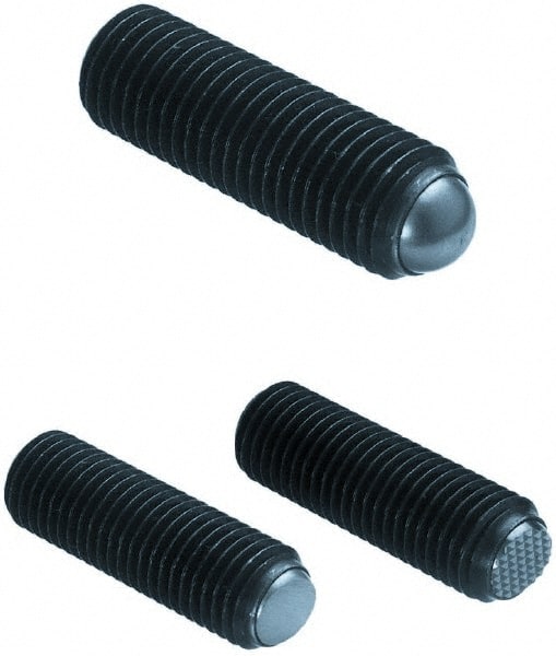 Gibraltar - 10mm OAL, Steel, Headless Plain Flat Face Ball End Clamping Screw - 2,023 Lb Max Load, 4mm Ball Diam - Exact Tooling