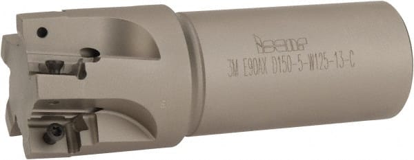 Iscar - 1-1/2" Cut Diam, 1/2" Max Depth of Cut, 1-1/4" Shank Diam, 4" OAL, Indexable Square Shoulder End Mill - 3M AXKT 1304.../2006... Inserts, Weldon Shank, 90° Lead Angle, Through Coolant, Series Mill2000 - Exact Tooling