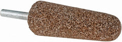 Norton - 1" Head Diam x 2-3/4" Thickness, A3, Tree End, Aluminum Oxide Mounted Point - Brown, Very Coarse Grade, 36 Grit, 15,530 RPM - Exact Tooling