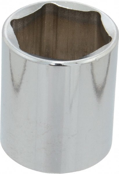 Proto - 1/2" Drive, Standard Hand Socket - 6 Points, 1-3/4" OAL, Chrome Finish - Exact Tooling