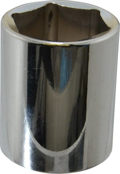Proto - 1/2" Drive, Standard Hand Socket - 6 Points, 1-3/4" OAL, Chrome Finish - Exact Tooling