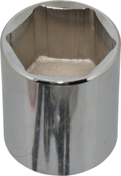 Proto - 1/2" Drive, Standard Hand Socket - 6 Points, 1-3/4" OAL, Chrome Finish - Exact Tooling