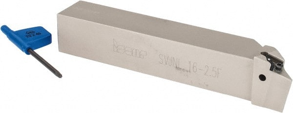 Iscar - SVJN, Left Hand Cut, 1" Shank Height x 1" Shank Width, Negative Rake Indexable Turning Toolholder - 6" OAL, VN.. Insert Compatibility, Series Isoturn - Exact Tooling