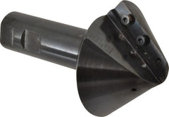 Cutting Tool Technologies - 82° Included Angle, 2.82" Max Cut Diam, 2.82mm Body Diam, 1" Shank Diam, Indexable Countersink - 1.33" LOC, 6 Square Inserts, SPEH 322 Insert Style, Positive Rake, Series PLC - Exact Tooling