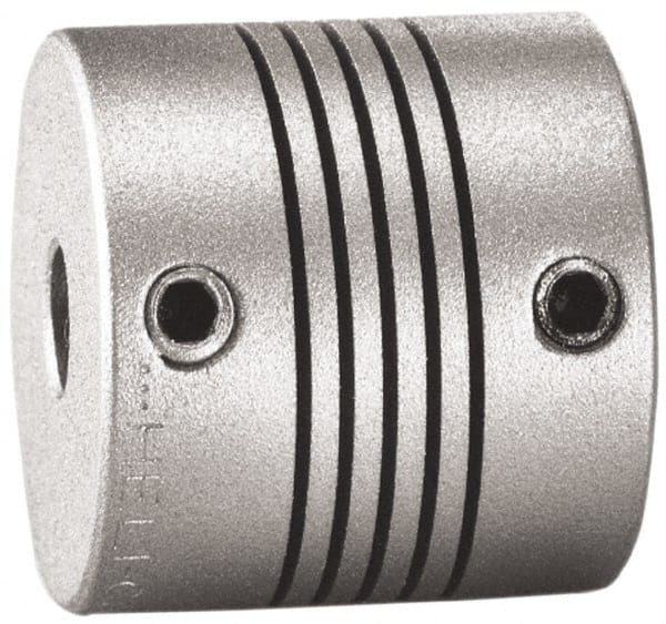 Lovejoy - 3/16" Max Bore Diam, Flexible Screw Hub Coupling - 3/4" OD, 3/4" OAL, Anodized Aluminum - Exact Tooling