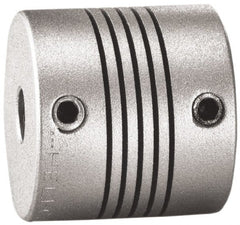 Lovejoy - 3/8" Max Bore Diam, Flexible Screw Hub Coupling - 1.12" OD, 1.12" OAL, Anodized Aluminum - Exact Tooling