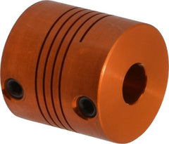 Lovejoy - 1/4" Max Bore Diam, Flexible Screw Hub Coupling - 3/4" OD, 3/4" OAL, Anodized Aluminum - Exact Tooling