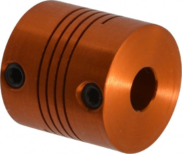 Lovejoy - 1/4" Max Bore Diam, Flexible Screw Hub Coupling - 3/4" OD, 3/4" OAL, Anodized Aluminum - Exact Tooling