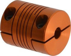 Lovejoy - 1/4" Max Bore Diam, Flexible Clamp Hub Coupling - 3/4" OD, 0.9" OAL, Anodized Aluminum - Exact Tooling