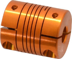 Lovejoy - 1/4" Max Bore Diam, Flexible Clamp Hub Coupling - 3/4" OD, 0.9" OAL, Anodized Aluminum - Exact Tooling