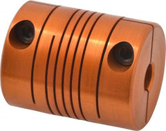 Lovejoy - 1/4" Max Bore Diam, Flexible Clamp Hub Coupling - 1" OD, 1-1/4" OAL, Anodized Aluminum - Exact Tooling