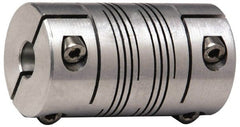 Lovejoy - 1/2" Max Bore Diam, Flexible Clamp Hub Coupling - 1" OD, 1-1/2" OAL, Anodized Aluminum - Exact Tooling
