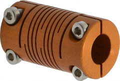 Lovejoy - 1/4" Max Bore Diam, Flexible Clamp Hub Coupling - 1/2" OD, 0.9" OAL, Anodized Aluminum - Exact Tooling