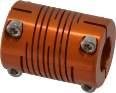 Lovejoy - 3/8" Max Bore Diam, Flexible Clamp Hub Coupling - 3/4" OD, 1.04" OAL, Anodized Aluminum - Exact Tooling