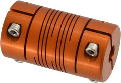 Lovejoy - 5/8" Max Bore Diam, Flexible Clamp Hub Coupling - 1-1/4" OD, 2-1/4" OAL, Anodized Aluminum - Exact Tooling