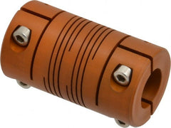 Lovejoy - 5/8" Max Bore Diam, Flexible Clamp Hub Coupling - 1-1/4" OD, 2-1/4" OAL, Anodized Aluminum - Exact Tooling