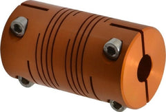 Lovejoy - 3/4" Max Bore Diam, Flexible Clamp Hub Coupling - 1-1/2" OD, 2.63" OAL, Anodized Aluminum - Exact Tooling