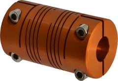 Lovejoy - 3/4" Max Bore Diam, Flexible Clamp Hub Coupling - 1-1/2" OD, 2.63" OAL, Anodized Aluminum - Exact Tooling