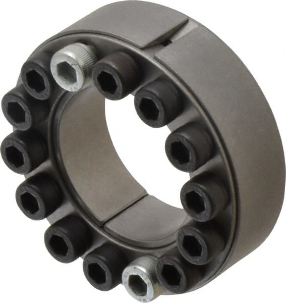 Climax Metal Products - M6 Thread, 1-1/2" Bore Diam, 2.559" OD, Shaft Locking Device - 14 Screws, 12,486 Lb Axial Load, 2.559" OAW, 0.669" Thrust Ring Width, 780 Ft/Lb Max Torque - Exact Tooling