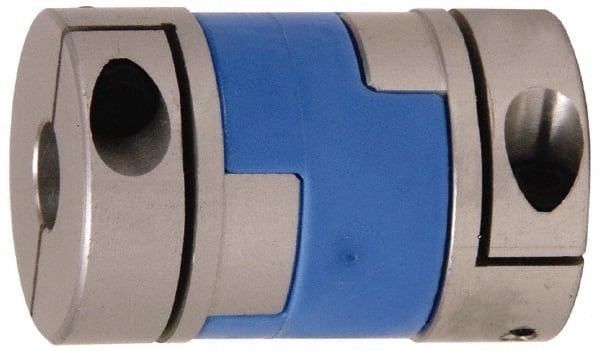 Lovejoy - 3/16" Max Bore Diam, Flexible Oldham Coupling - 0.789" OD, 1.3" OAL, Aluminum Hub with Polyacetal Insert, Order 2 Hubs with Same OD & 1 Insert for Complete Coupling - Exact Tooling
