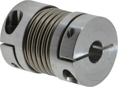 Lovejoy - 1/4" Max Bore Diam, Flexible Bellows Clamp Coupling - 0.984" OD, 1.023" OAL, Aluminum Hub with Stainless Steel Bellows - Exact Tooling