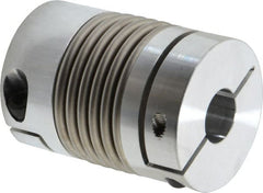 Lovejoy - 3/4" Max Bore Diam, Flexible Bellows Clamp Coupling - 1.77" OD, 2.48" OAL, Aluminum Hub with Stainless Steel Bellows - Exact Tooling