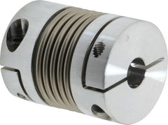 Lovejoy - 3/8" Max Bore Diam, Flexible Bellows Clamp Coupling - 1.28" OD, 1.614" OAL, Aluminum Hub with Stainless Steel Bellows - Exact Tooling