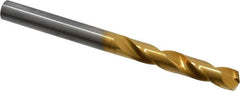 Guhring - Letter I 140° Solid Carbide Jobber Drill - TiN Finish, Right Hand Cut, Spiral Flute, Straight Shank, 83mm OAL, SU Point - Exact Tooling