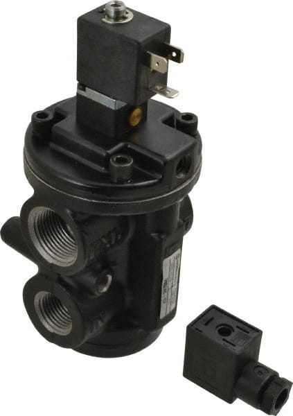 Norgren - 4.6 CV Rate, 1/2" NPT Inlet 1/2 Basic Valves - 1/2" NPT Inlet, Poppet Valve, Solenoid Actuator - Exact Tooling