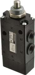 Norgren - 0.98 CV Rate, 1/4" NPT Inlet 5/2 Super Mechanical Valve - 1/4" NPT Inlet, Packed Spool Valve, Plunger Actuator - Exact Tooling