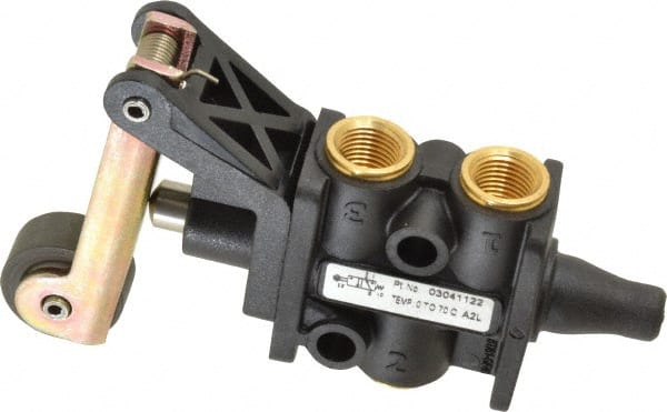 Norgren - 0.34 CV Rate, 1/8" NPT Inlet 3/2 Super Mechanical Valve - 1/8" NPT Inlet, Packed Spool Valve, Roller Lever Actuator - Exact Tooling