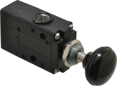 Norgren - 1/4" NPT Packed Spool Valve - Button Type, Spring Activation & 0.98 CV Rate - Exact Tooling