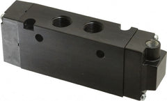 Parker - 3/8", 4-Way Body Ported Stacking Solenoid Valve - 2.7 CV Rate, 1.89" High x 5.26" Long - Exact Tooling