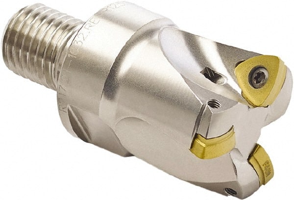 Seco - 25mm Cut Diam, 0.028" Max Depth, M12 Modular Connection Indexable High-Feed End Mill - Screw Holding Method, 218.19-100 Insert, R217.21 Toolholder, Through Coolant - Exact Tooling