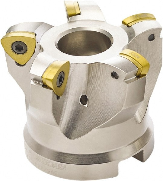Seco - 7 Inserts, 3.937" Cutter Diam, 0.0709" Max Depth of Cut, Indexable High-Feed Face Mill - 1.2598" Arbor Hole Diam, 0.5669" Keyway Width, 1.9685" High, 218.19-160.. Inserts - Exact Tooling