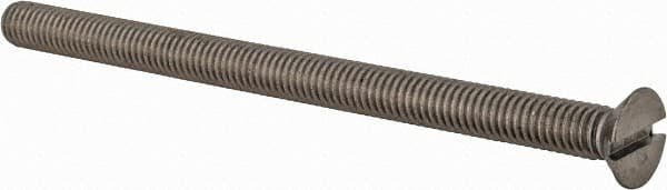 Value Collection - M6x1.00 Metric Coarse, 90mm OAL Slotted Drive Machine Screw - Flat Head, Grade 18-8 & A2 Stainless Steel, Uncoated, Without Washer - Exact Tooling
