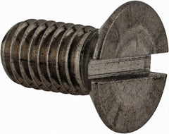 Value Collection - M8x1.25 Metric Coarse, 16mm OAL Slotted Drive Machine Screw - Flat Head, Grade 18-8 & A2 Stainless Steel, Uncoated, Without Washer - Exact Tooling