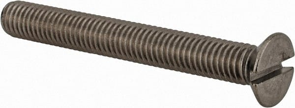 Value Collection - M8x1.25 Metric Coarse, 65mm OAL Slotted Drive Machine Screw - Flat Head, Grade 18-8 & A2 Stainless Steel, Uncoated, Without Washer - Exact Tooling