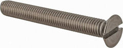 Value Collection - M10x1.50 Metric Coarse, 80mm OAL Slotted Drive Machine Screw - Flat Head, Grade 18-8 & A2 Stainless Steel, Uncoated, Without Washer - Exact Tooling